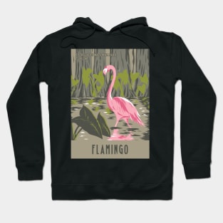 WPA Poster of a Flamingo in Everglades National Park, Florida Hoodie